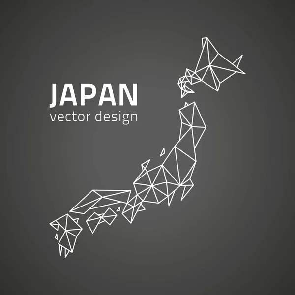 Giappone Schema Scuro Prospettiva Triangolo Mappa — Vettoriale Stock