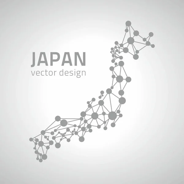 Japonia Szary Wektor Mozaika Perspektywy Mapy — Wektor stockowy