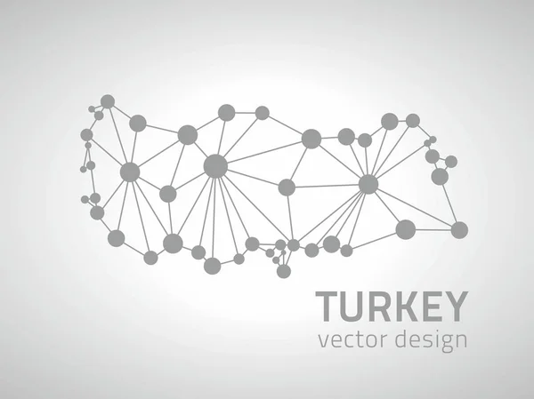 Turquia Geometria Vetorial Mapa Perspectiva Cinza — Vetor de Stock