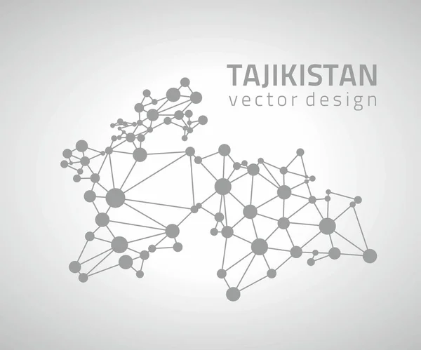 Tadjikistan Vecteur Gris Esquisse Perspective Carte — Image vectorielle