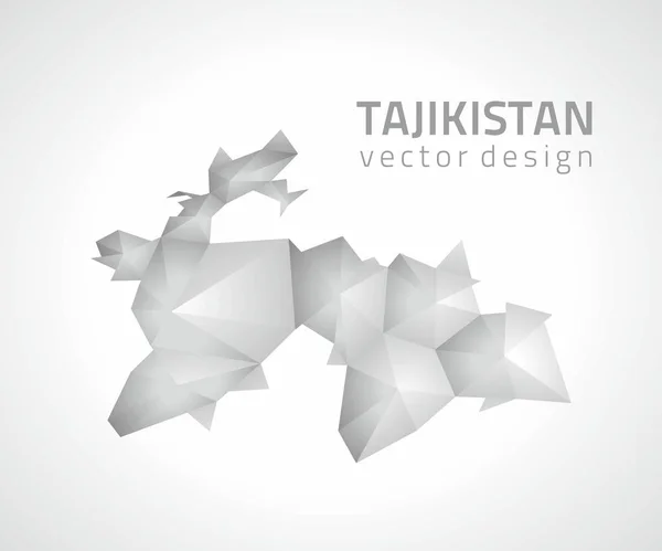 Tayikistán Vector Poligonal Mapa Gris — Vector de stock