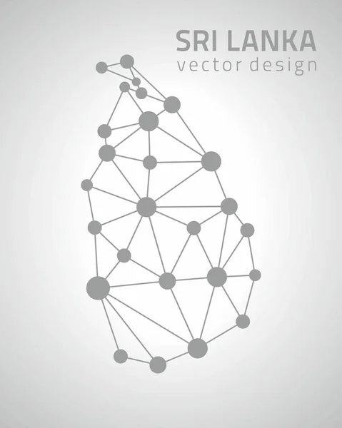 Sri Lanka Dot Szary Wektor Trójkąta Kontur Mapa — Wektor stockowy