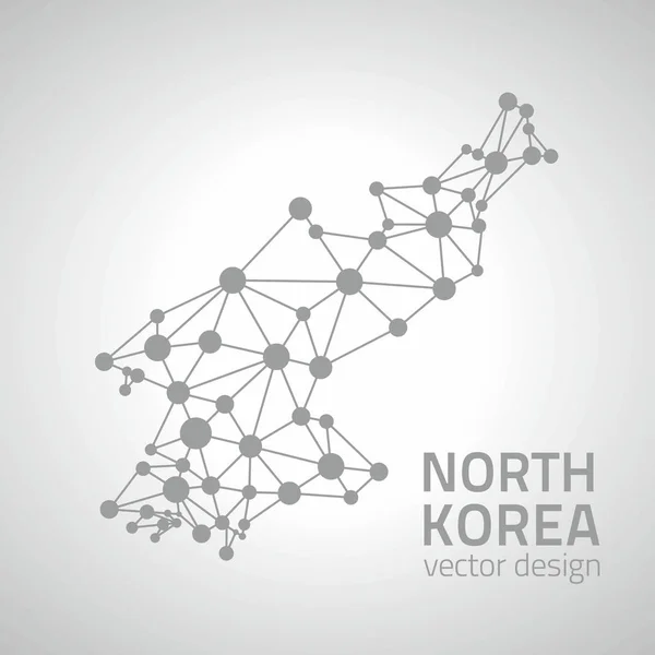 North Korea Dot Grey Vector Outline Map — Stock Vector