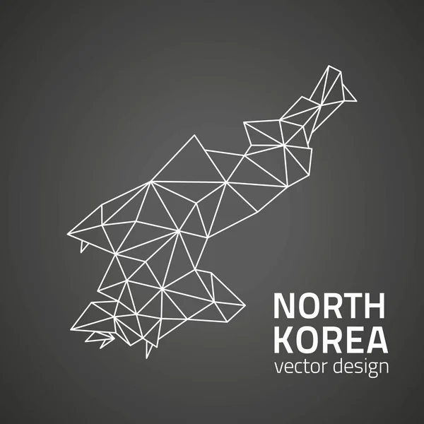 Чёрный Контурный Треугольник Северной Кореи — стоковый вектор