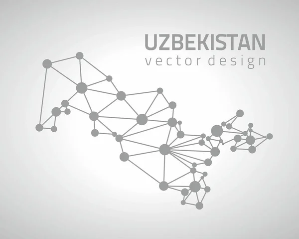 Özbekistan anahat vektör gri modern mozaik harita