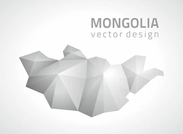 Mongolia Mosaic Grey Vector Triangle Perspective Map — Stock Vector