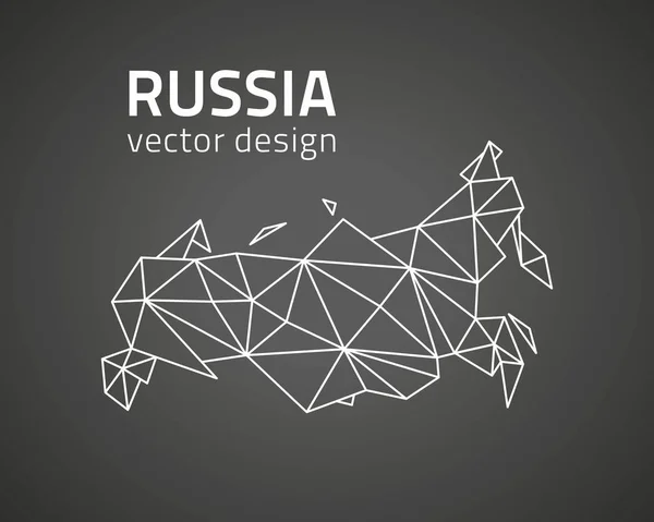 Russia Triangolo Moderno Nero Vettore Prospettiva Mappa — Vettoriale Stock