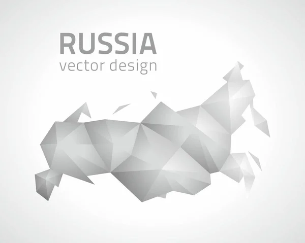 Russie Vecteur Polygonal Gris Argent Triangle Carte Moderne — Image vectorielle