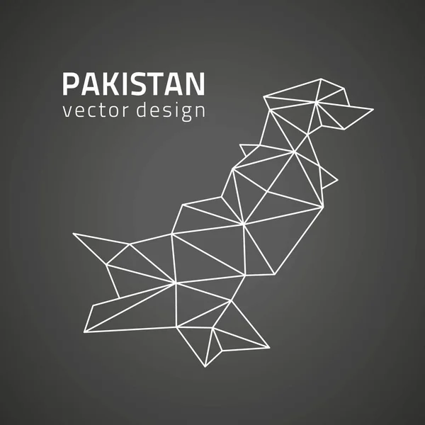 Карта Контурного Чёрного Вектора Пакистана — стоковый вектор