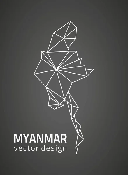Черный Треугольник Мьянмы Векторной Мозаикой — стоковый вектор