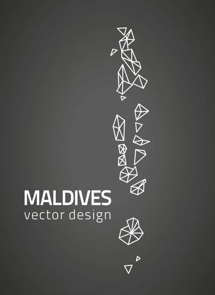Карта Перспектив Векторного Чёрного Треугольника Мальдив — стоковый вектор