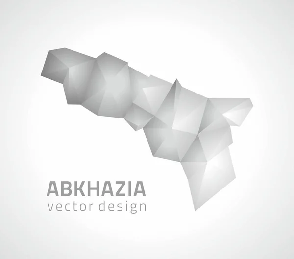 Абхазия Полигональная Мозаичная Серая Серебряная Векторная Карта — стоковый вектор