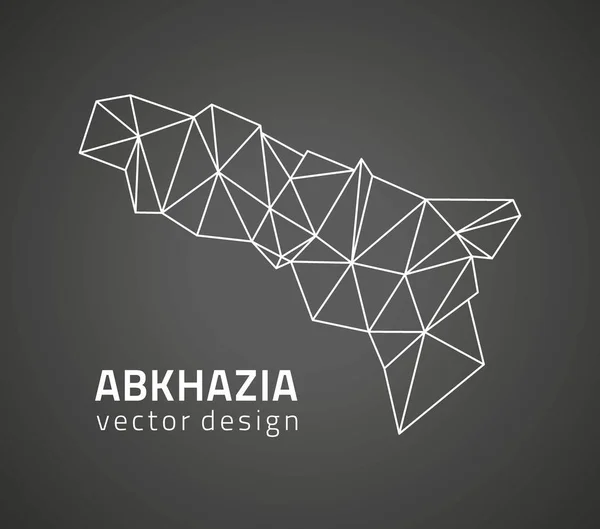Abkhazia Vector Black Outline Triangle Perspective Map — Stock Vector