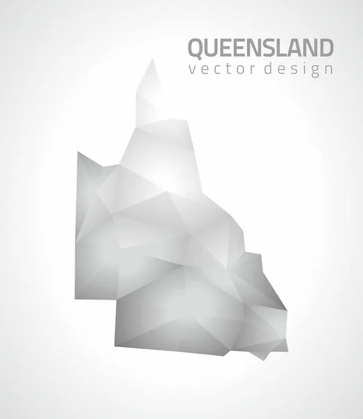 Queensland Vecteur Mosaïque Gris Argent Carte — Image vectorielle