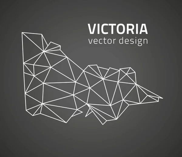 Victoria Black Vector Contour Triangle Map — Stock Vector