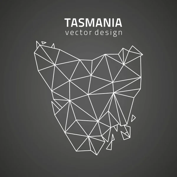Carte Polygonale Contour Vectoriel Noir Tasmanie — Image vectorielle