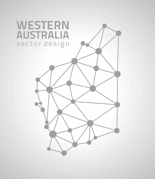 Carte Dessin Contour Vectoriel Point Gris Australie Occidentale — Image vectorielle