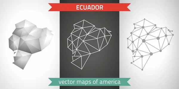 Équateur Collection Cartes Modernes Conception Vectorielle Gris Noir Argent Contour — Image vectorielle