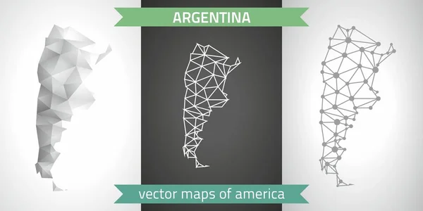 Argentina Colección Mapas Modernos Diseño Vectorial Gris Negro Contorno Puntos — Archivo Imágenes Vectoriales