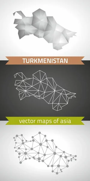 Vektör tasarım topluluğu Türkmenistan modern haritalar, gri ve siyah ve gümüş nokta kontur mozaik 3d harita