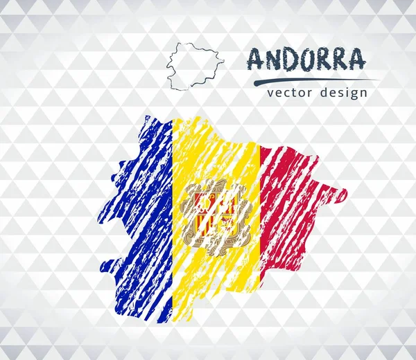 Mapa Andorra Con Mapa Dibujado Mano Interior Ilustración Vectorial — Archivo Imágenes Vectoriales