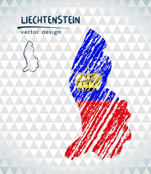 Landkarte Von Liechtenstein Mit Handgezeichneter Skizze Inneren Vektorillustration — Stockvektor