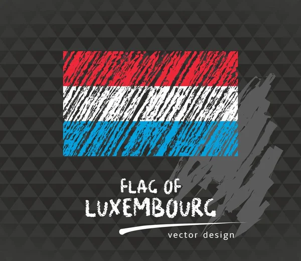 Vlag Van Luxemburg Krijt Vectorillustratie Zwarte Achtergrond — Stockvector
