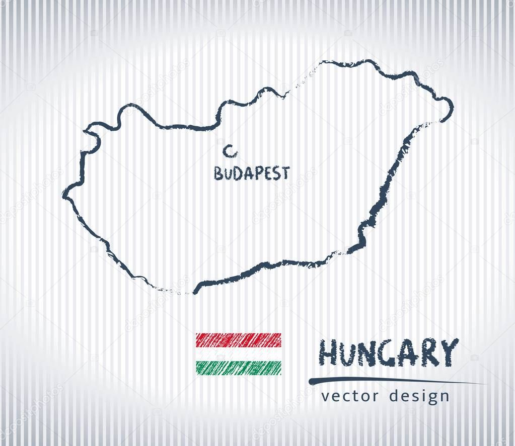 Hungary National Vector Drawing Map On White Background Premium Vector In Adobe Illustrator Ai Ai Format Encapsulated Postscript Eps Eps Format