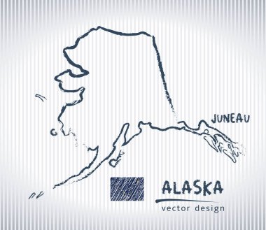 Alaska Ulusal vektör harita beyaz arka plan üzerinde çizim