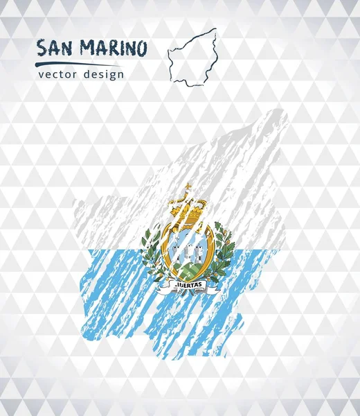 Carte Saint Marin Avec Croquis Main Carte Intérieur Illustration Vectorielle — Image vectorielle