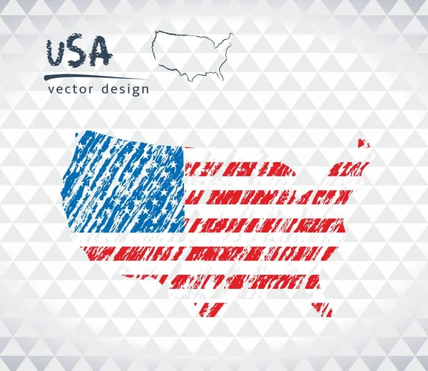 Map United States America Hand Drawn Sketch Map Vector Illustration — Stock Vector