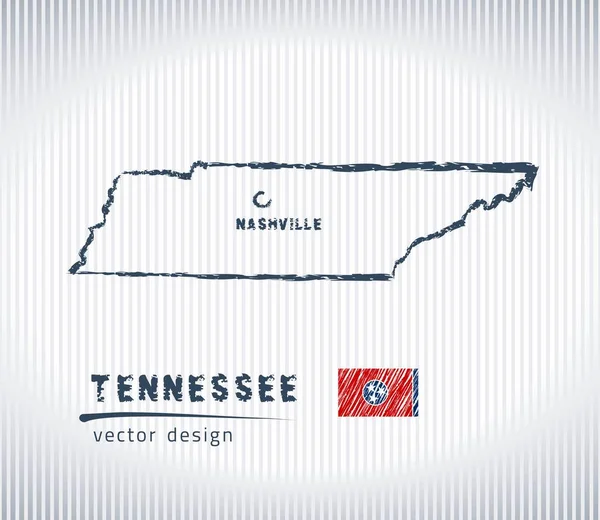 Tennessee Ulusal vektör harita beyaz arka plan üzerinde çizim