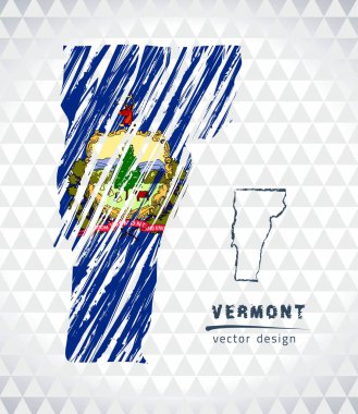 Elle çizilmiş kroki kalem harita içinde harita Vermont. Vektör çizim