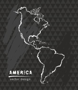 Amerika, tebeşir sketch vektör çizim Haritası