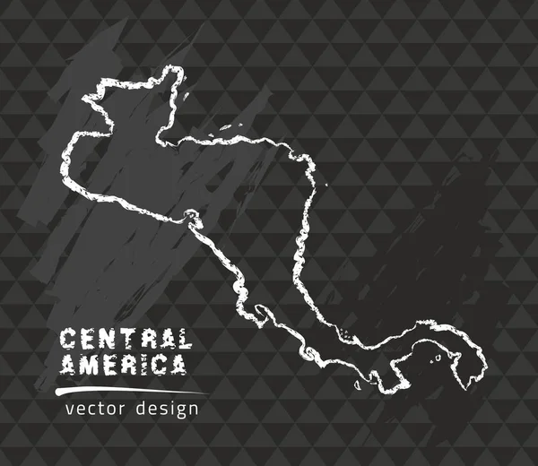 Карта Центральной Америки Векторная Иллюстрация Мелом — стоковый вектор
