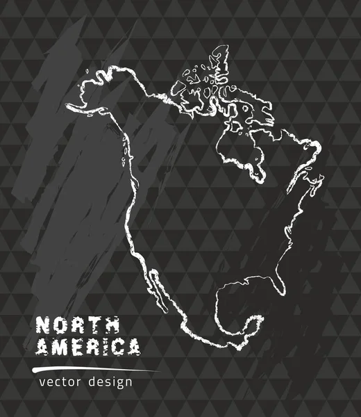 América Norte Mapa Caneta Vetorial Desenho Sobre Fundo Preto —  Vetores de Stock