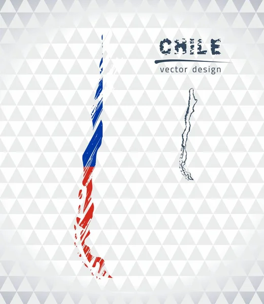Carte Chili Avec Croquis Main Carte Stylo Intérieur Illustration Vectorielle — Image vectorielle