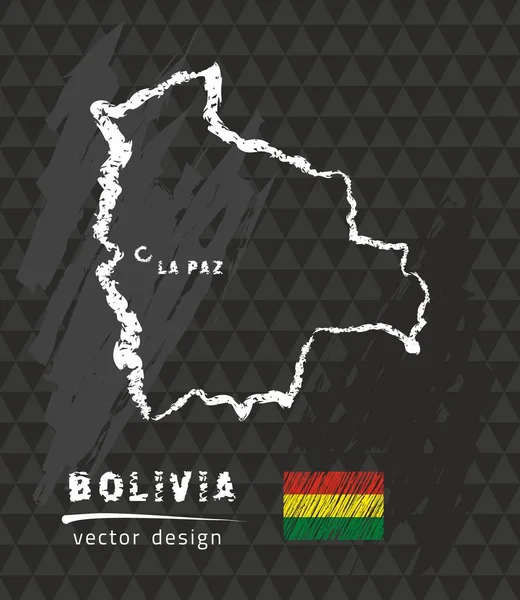 Mapa Bolivia Ilustración Del Vector Boceto Tiza — Archivo Imágenes Vectoriales