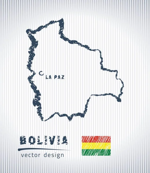 Bolivia Mapa Nacional Dibujo Vectorial Sobre Fondo Blanco — Archivo Imágenes Vectoriales