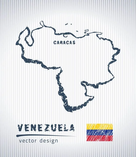 Venezuela Nationale Vektorkarte Auf Weißem Hintergrund — Stockvektor