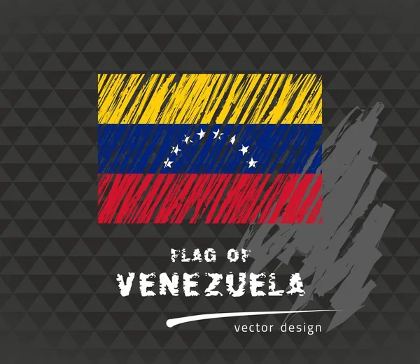 Bandera Venezuela Lápiz Vectorial Ilustración Sobre Fondo Negro — Archivo Imágenes Vectoriales