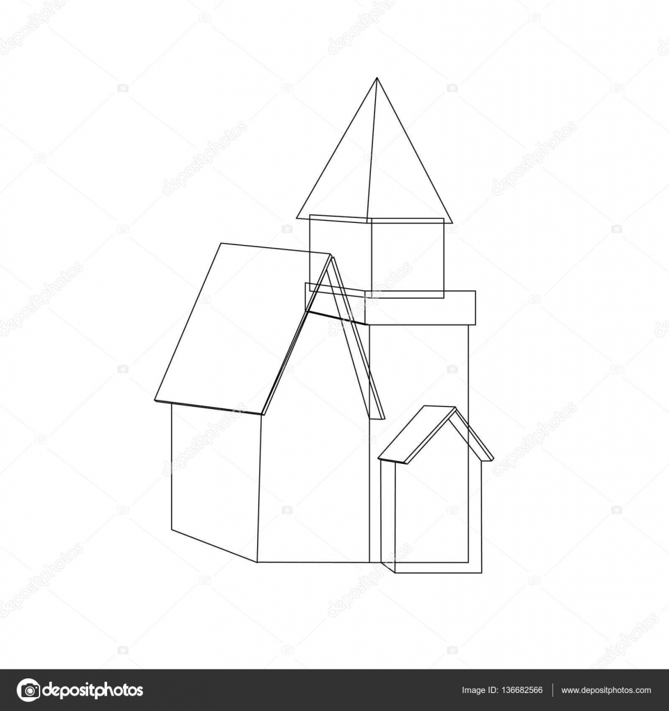 行堂を描く家 ストックベクター C Lev22x 136682566