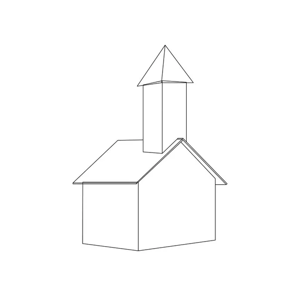 Das Haus zieht eine Linie Kapelle — Stockvektor