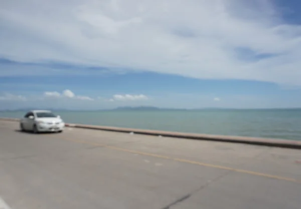 Blur photo of seaside road in Pattaya Thailand — Stock Photo, Image