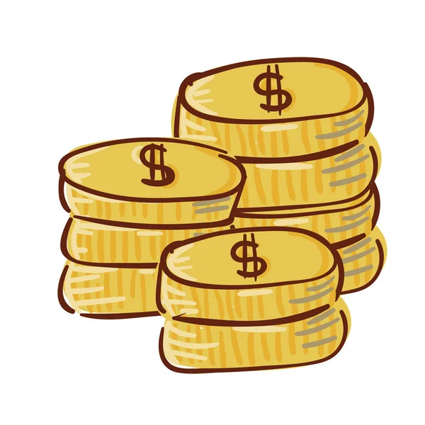 Coin Stack Build Coin You Can Pile Higher You Want — стоковый вектор