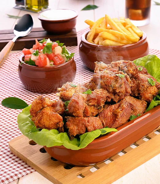 Frango Passarinho Frango Frito Tradicional Brasileiro — Fotografia de Stock