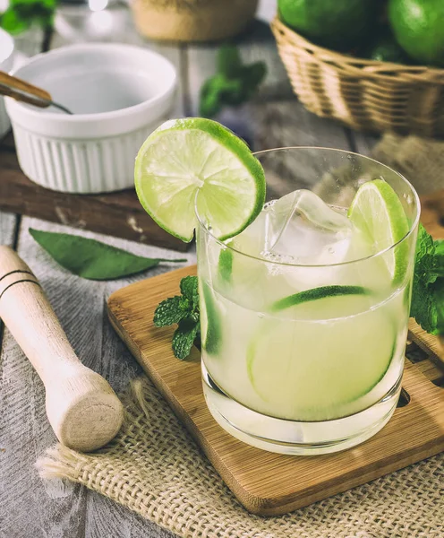 Brazilian traditional caipirinha (cachaa, lemon and sugar)
