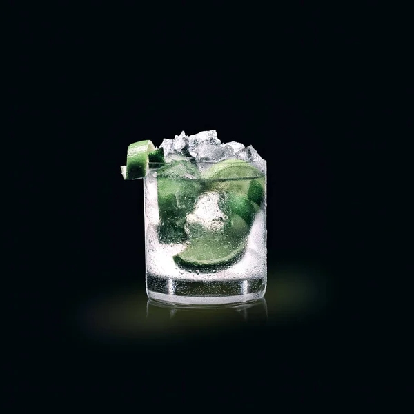 Caipirinha - Siyah arka planda popüler içecek