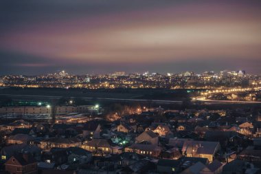 gizemli dramatik gece Voronezh kenti cityscape