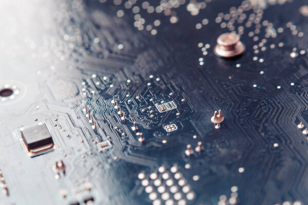 Tech science background. Circuit board. Electronic computer hardware technology.